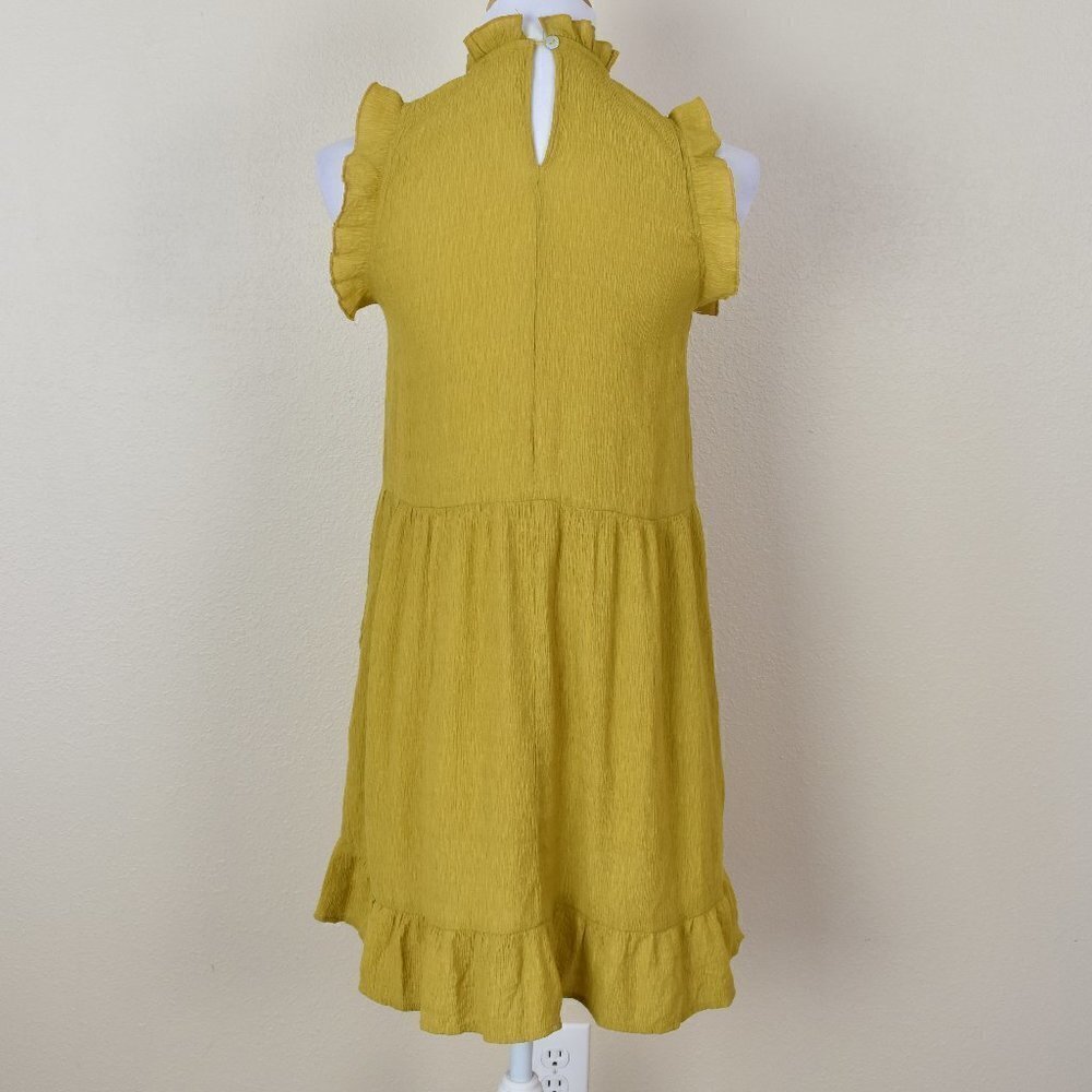 PINCH Ruffle Textured Sleeveless Yellow Dress S - Picture 5 of 8